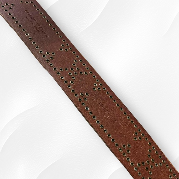 Vintage Banana Republic Belt Wide Leather Small Brass Studs Light Brown - Picture 3 of 8